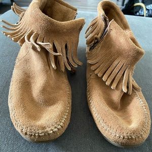 Minnetonka fringe ankle boot